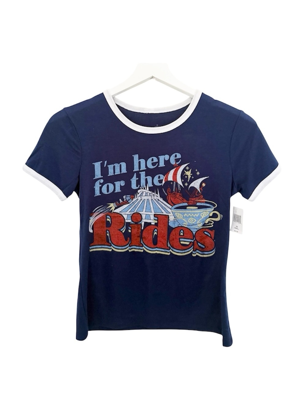 NWT Disney Parks I'm Here for the Rides Women's T-Shirt Graphic Size XS